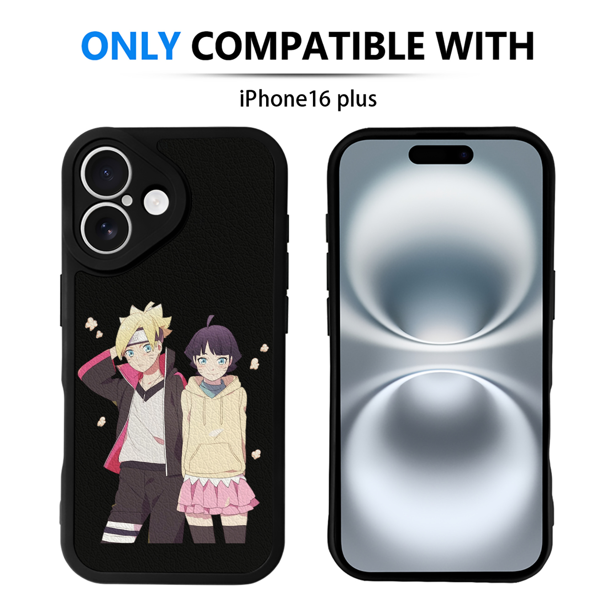（画像用） NARUTO -ナルト- うずまき ボルト Uzumaki Boruto 【iPhone 16シリーズ対応】シリコンスマホケース（レザー調） 材質：シリコン
